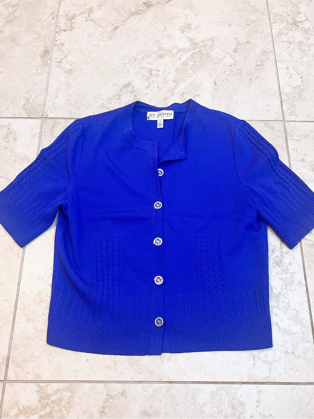 St. John short sleeve cardigan